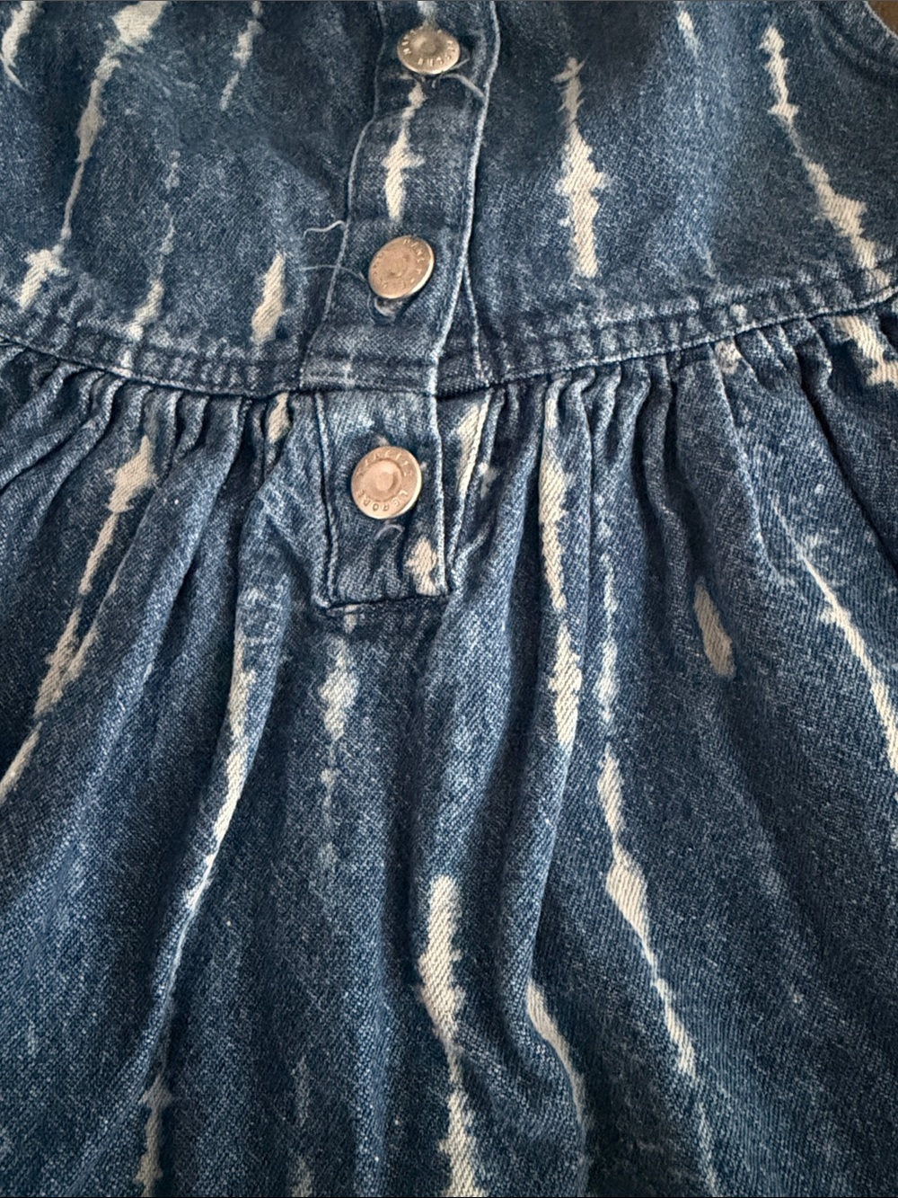 Nanette Lepore Girls Blue Tie-Dye Denim Overall Dress - Picture 3 of 4